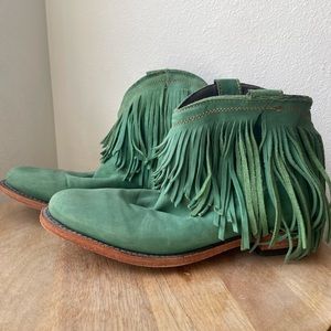 Bohemian Leather Boots with Fringe